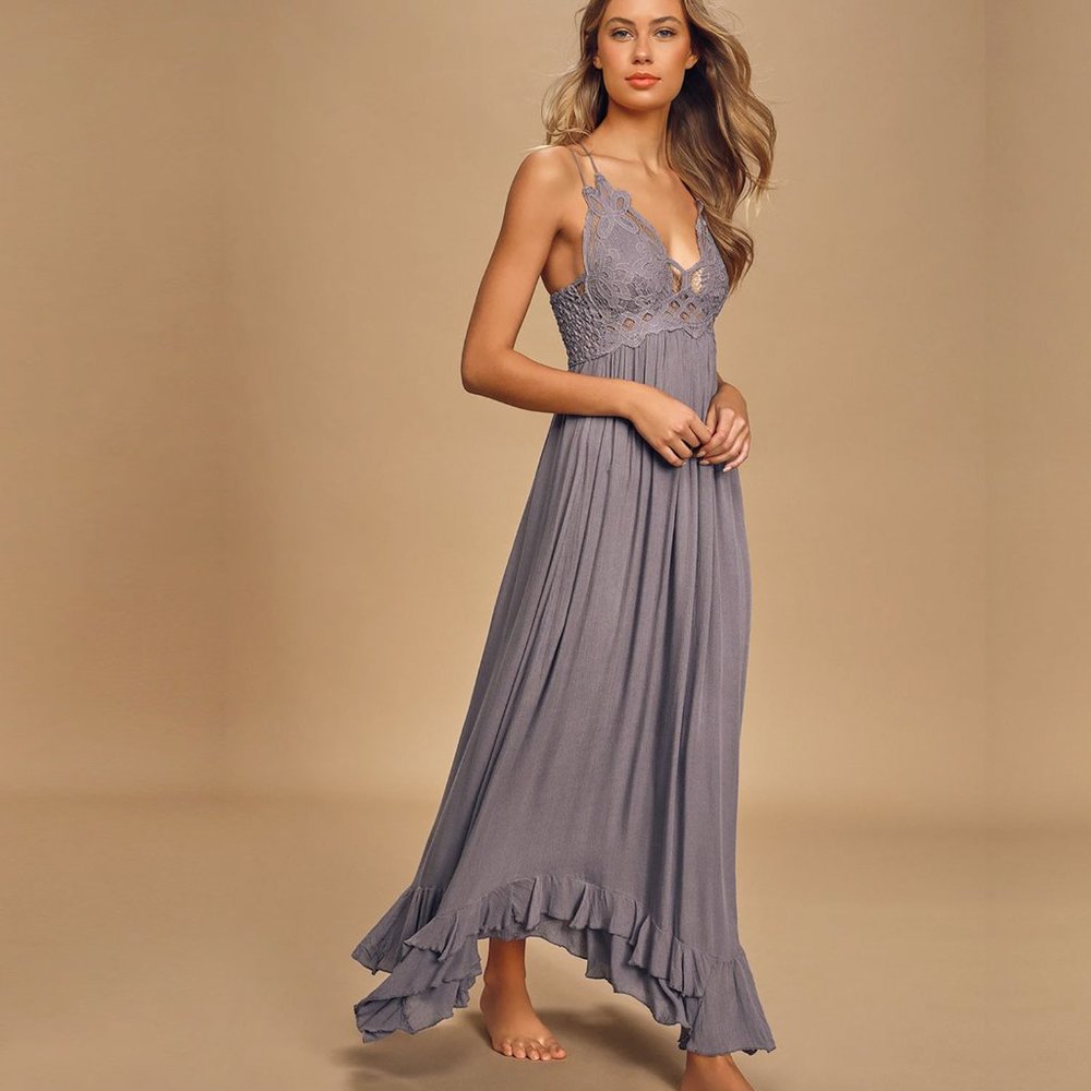 Free People One Adella Maxi Slip Dress, NWT